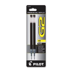 lot 28953 image: 6 Count of Pilot G2 Gel Pen Refill for G2  Fine Point  0.7mm  Black Ink  2Pc Per Pack - Retail $15