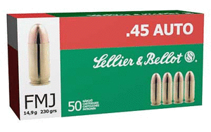Sellier & Bellot Handgun Ammo - .45 Automatic Colt Pistol - 230 grain - 50 Rounds
