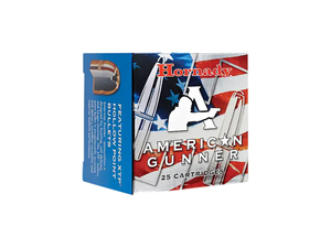lot 27958 image: Hornady American Gunner Handgun Ammo - 115 Grain - 9mm Luger - 19 Ct.