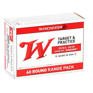 lot 13958 image: Winchester USA Value Pack .300 AAC Blackout 200 Grain Open Tip Subsonic Range Pack - 30 Rounds - Target and Practice