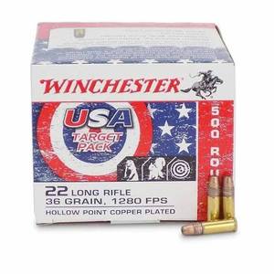 lot 13963 image: Winchester Super-X .22 Long Rifle 36-grain copper-plated hollow point (CPHP) rimfire ammunition - 500 Rounds