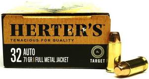 lot 13978 image: Herters Target.32 Auto 71 Grain Handgun Ammo