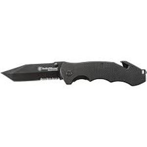 lot 59989 image: Smith & Wesson Border Guard Tanto Folding Knife (SWBG6TS)