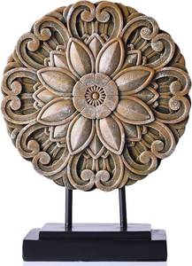 lot 21010 image: Wood Colour Minimalist Round Statue Above Cabinet Decor (Brown)