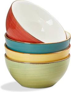 lot 21017 image: ONEMORE 16 oz Cereal Bowls, Set of 4, 5.5 in, DishwasherMicrowave Safe