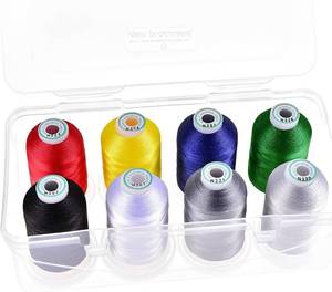 lot 21037 image: brothread 8 Spools Embroidery Thread with Box, 1000M Spools, 100% Polyester