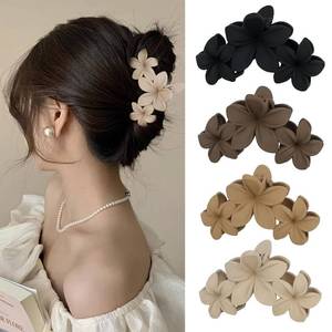lot 21074 image: ANBALA 4PCS Hawaiian Plumeria Flower Hair Clips - Non-Slip Matte Claw Clips
