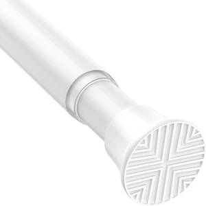 lot 21089 image: MEXAU White Tension Curtain Rods 18-36in, Small Adjustable Spring Rod