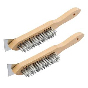 lot 21098 image: MAXMAN Wire Scratch Brush, 12 Wood Handle, Heavy Duty, 2-Pack