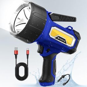 FORTO Rechargeable Spotlight 2M Lm IPX7 Waterproof, COB & Foldable, 6 Modes
