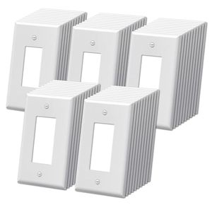 lot 21104 image: BESTTEN 50 Pack 1-Gang Oversize Wall Plate, Receptacle Cover, ETL Listed