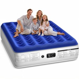 lot 21110 image: Xsleep Queen Air Mattress with Built-in Pump, Raised Bed, Fast Inflate