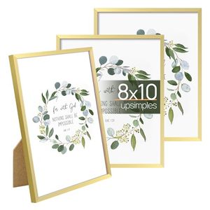 lot 21115 image: upsimples 8x10 Picture Frame Glass, Thin Border, White, 3 Pcs