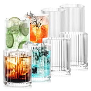 lot 21119 image: Highball Glasses Set of 8   12.5oz & 14oz, Stackable, Dishwasher Safe