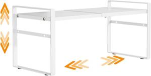 lot 21128 image: Expandable Cabinet Shelf Organizer Riser for Kitchen Under-Sink, metal 0.8mm
