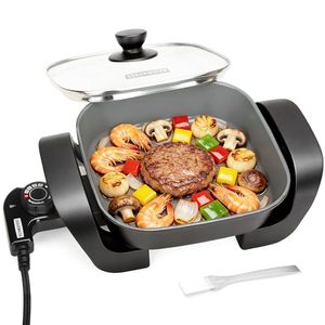 lot 21157 image: SugarWhisk 8-inch Ceramic Coated Electric Skillet Lid, Nonstick 650W
