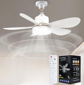 lot 21166 image: Ceiling Fan with Remote Portable with Light 20.5in 3000K-6500K 40W E26E27