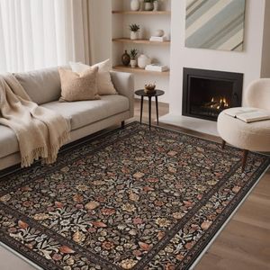 lot 21168 image: BESBLEE 5x7 Smoked Mocha Area Rug, Living Room, Non-Slip, Washable
