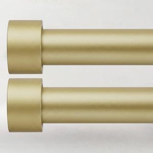 lot 21171 image: 2-Pack Curtain Rods, 48-84 in, 1 in Gold Adjustable, OutdoorPatio, 32-90