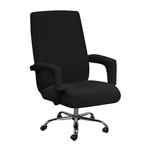 lot 21180 image: JIANWEI Office Chair Cover with Armrests, Oversized Protector XL Black