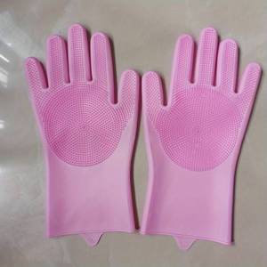 lot 21191 image: Gray Silicone, Kitchen Cleaning Gloves, Household, Multi-functional, Reusable