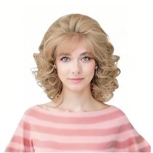 lot 21194 image: Rugelyss Vintage Short Blonde Beehive Wig with Bangs - Heat-Resistant Wig