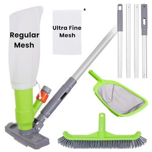 lot 21196 image: Sepetrel Pool Cleaning Kit with Spa Jet Vacuum, Skimmer Net & 57.5-Inch Pole