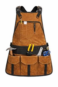 lot 21212 image: Woodworking Apron - Waxed Canvas, Adjustable, 9 Large Pockets, Men & Women