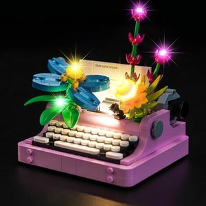 lot 21224 image: LED Light Kit for LEGO Typewriter with Flowers Set, LEGO 31169 Compatible