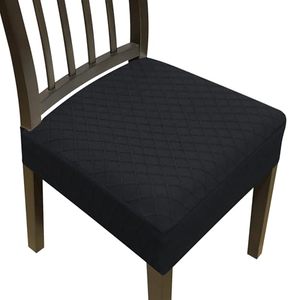 lot 21257 image: Beige 2 Pcs Chair Seat Covers, Stretch Dining Chair Seat Covers