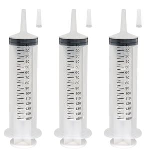 lot 21259 image: 3 Pack 150ml Large Plastic Liquid Syringe