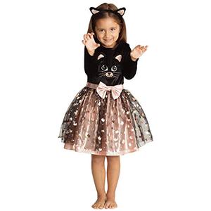 lot 21275 image: Leadtex Little Girl Cat Dress Costume with One Ear Headband &amp Tail, Small 7-8