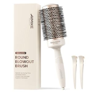 lot 21288 image: AIMIKE NaturaVol Round Brush for Blow Out, 2.1 Large Brush for Long Hair