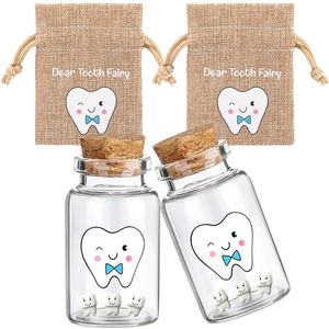 lot 21291 image: Newtay 2 Pcs Tooth Fairy Bag with 2 Small Bottles Keepsake Set
