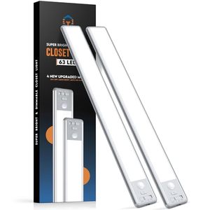 lot 21307 image: Reoshine 63 LED Lights, Motion-Sensored Under-Cabinet Lighting (2 Pack)