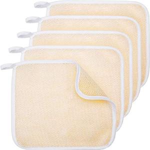 lot 21317 image: Tatuo 5 Pcs Exfoliating Washcloth,Beige Edge