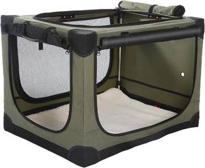 lot 21323 image: 33 x 25 x 25 In Soft Dog Crate, Foldable Travel Kennel, Green