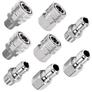lot 21363 image: 14Inch Pressure Washer Quick Connect Fittings,8 Pack,Female & Male Thread