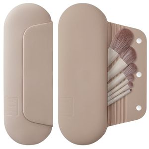 lot 21366 image: AGIKET Soft Silicone Makeup Brush Holder Large Travel Portable Cosmetic Bag