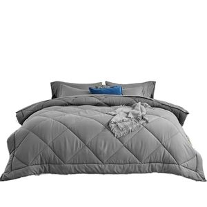 lot 21399 image: SLEEP ZONE Queen Down Alternative Reversible Comforter Duvet Insert, Grey