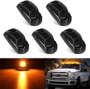 lot 21417 image: Nilight 9 LED Cab Marker Light Smoke Lens Fits 2017-2021 Ford Super Duty 2pcs