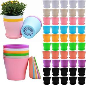 lot 21426 image: Tergy 50 Pack 4-Inch Plant Pots with Drainage Holes, Multicolor (50 pcs)