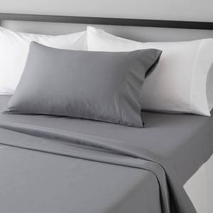 lot 21427 image: Amazon Basics Microfiber 3-Piece Bed Sheet Set 14in Pockets TwinXL Dark Gray
