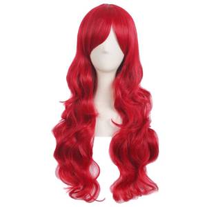 lot 21433 image: MapofBeauty 28 Inch Charming Long Curly Full Hair Wig, Bright Red