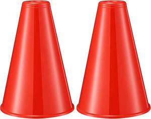 lot 21439 image: 2 Pcs Red Cheer Megaphone - Party Noisemaker for Sporting Events