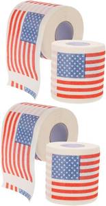 lot 21445 image: 4 Rolls American Flag Toilet Paper, 3-Ply Patriotic Tissue, 150 SheetsRoll