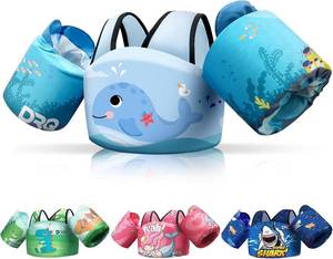 lot 21449 image: Toddler Swim Vest for Kids, Arm Floaties, Shoulder Harness and Dual Buckles