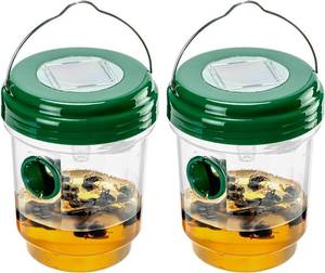 lot 21453 image: 2 Pack Solar Wasp Trap Outdoor Hanging