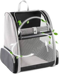 lot 21466 image: Texsens Traveler Bubble Backpack Pet Carrier for Cats & Dogs (Black)