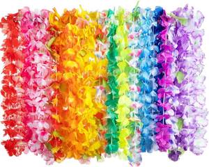 lot 21471 image: JOYIN Toy 24 Counts Hawaiian Leis Bulk, Tropical Flower Lei for Luau Party